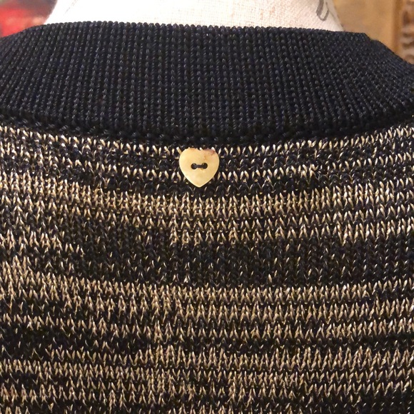 Sportsworks Studio Color block metallic gold threaded in black long cardigan - Picture 5 of 13